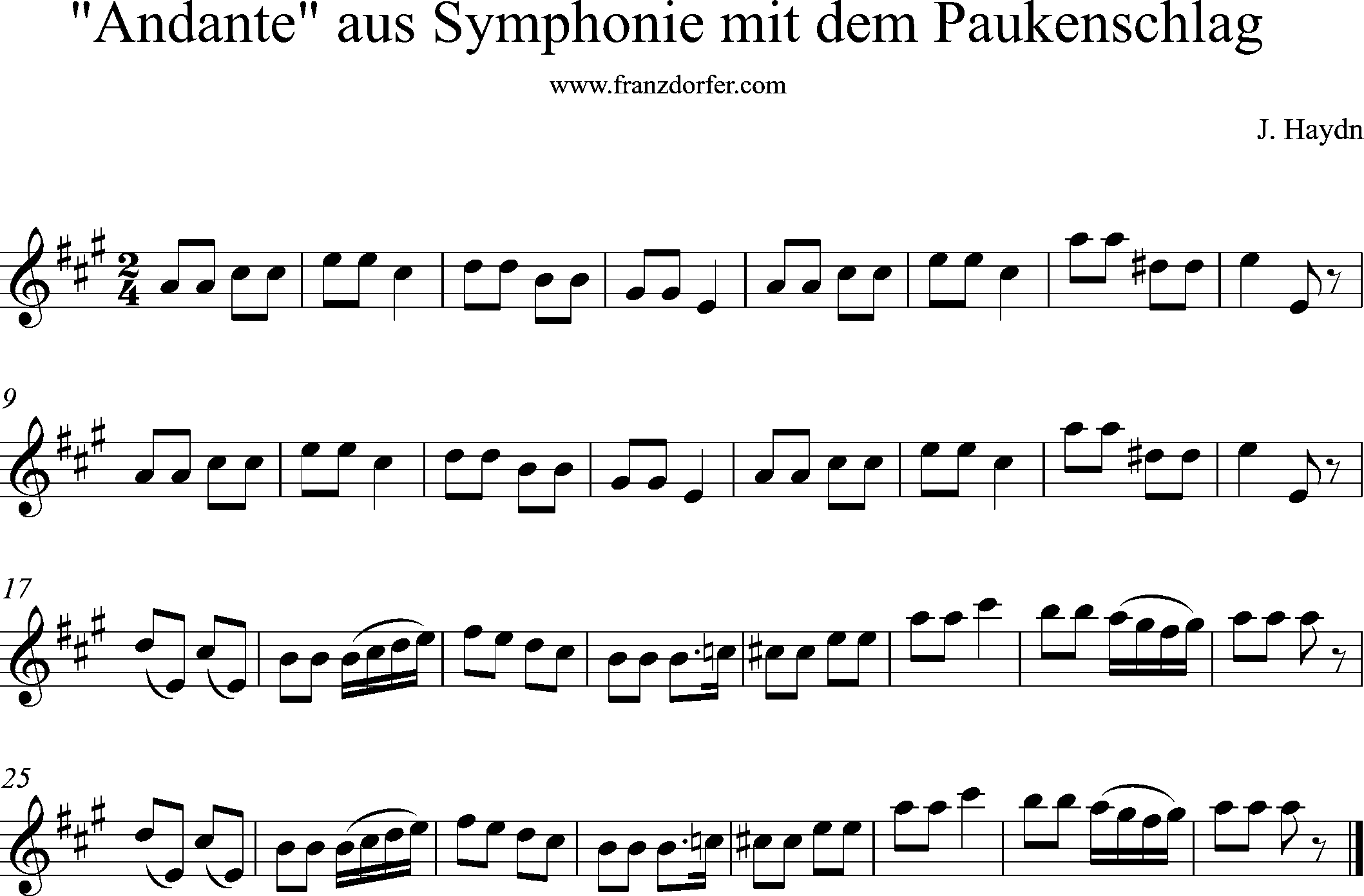 Andante, Sinfonie mit dem Paukenschlag, A-Dur
